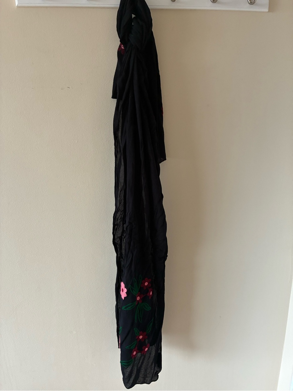 Juicy Couture black embroidered floral scarf - Picture 3 of 7